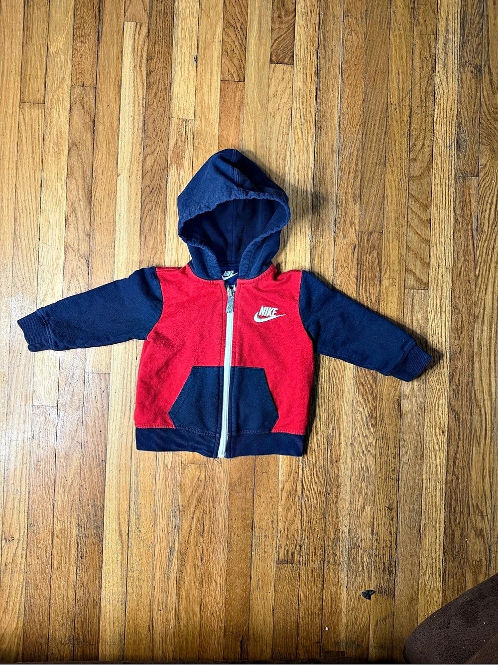 Nike Baby Hooded Jacket Red & Blue 9/12M